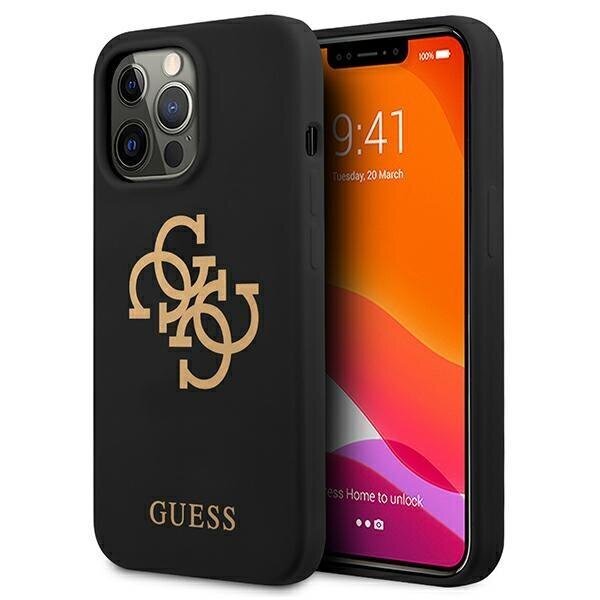 Guess GUHCP13XLS4GGBK iPhone 13 Pro Max 6.7 "black / black hard Silicone 4G Logo cena un informācija | Telefonu vāciņi, maciņi | 220.lv