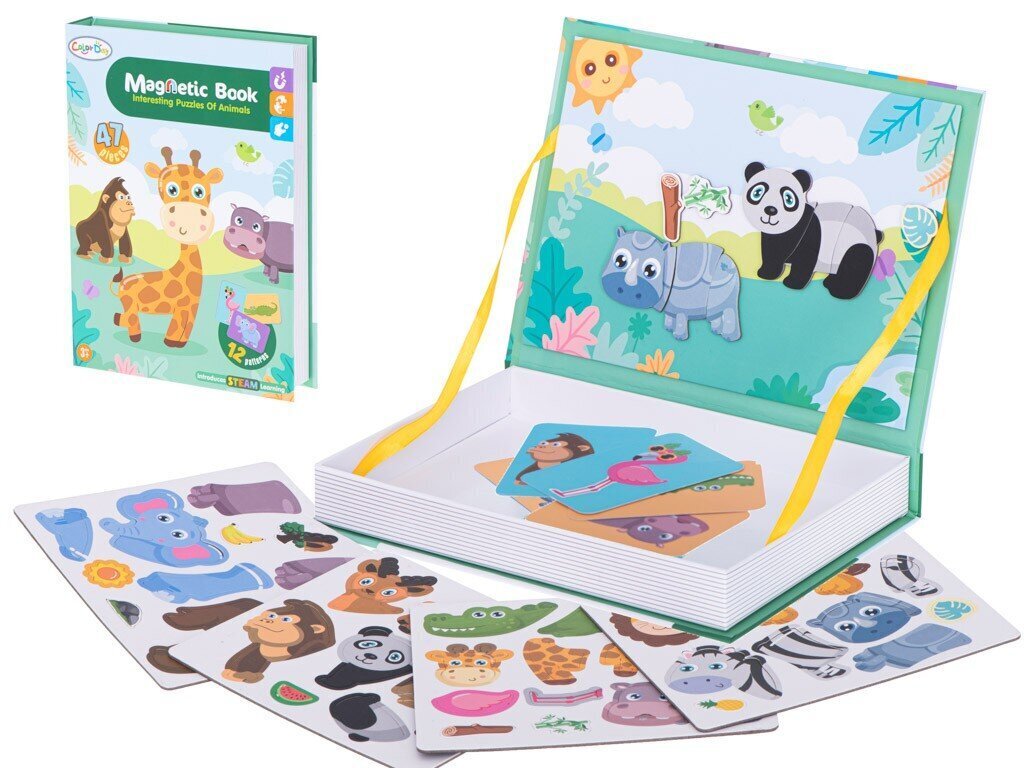 Magnētiskā puzle Safari dzīvnieki, 47 daļas cena un informācija | Attīstošās rotaļlietas | 220.lv
