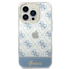 Guess GUHCP14LHG4MHB iPhone 14 Pro 6.1 " blue / blue hard4G Pattern Script cena un informācija | Telefonu vāciņi, maciņi | 220.lv