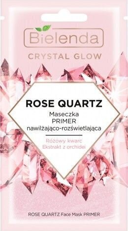 Loksnes sejas maska Bielenda Crystal Glow Rose Quartz 8 g цена и информация | Sejas maskas, acu maskas | 220.lv