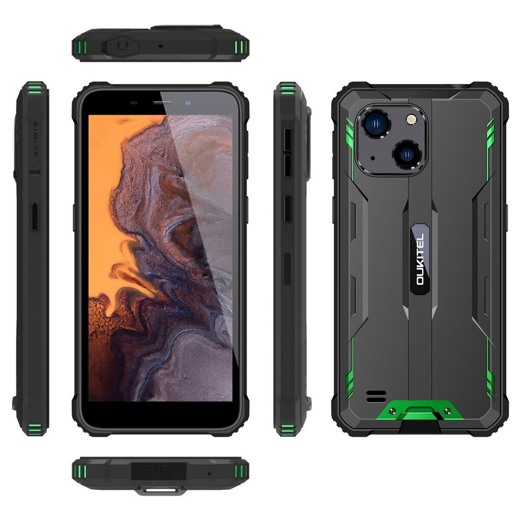 Oukitel WP20 Pro 4/64GB Dual SIM Black Green cena un informācija | Mobilie telefoni | 220.lv