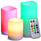 RGB LED sveces, 3 gab. cena un informācija | Interjera priekšmeti | 220.lv