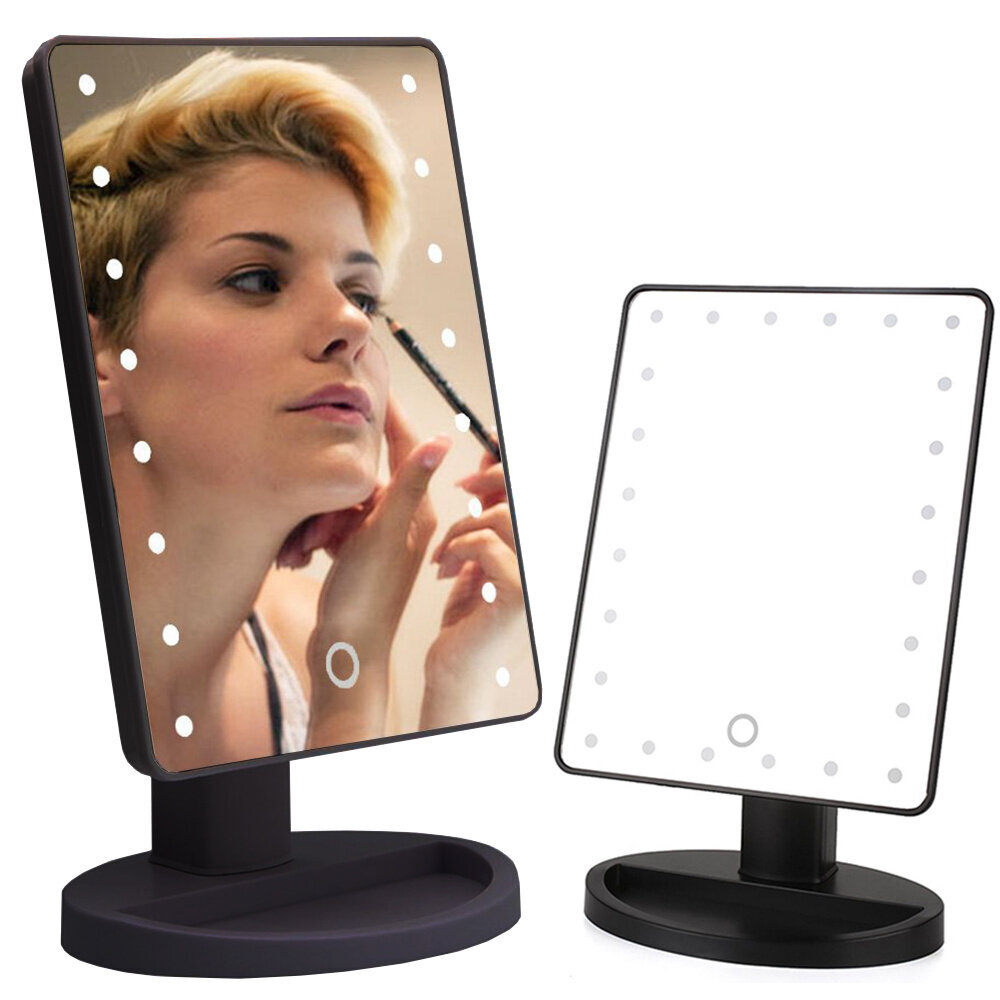 Taisnstūra grozāms makeup spogulis ar 16 LED cena un informācija | Kosmētikas somas, spoguļi | 220.lv