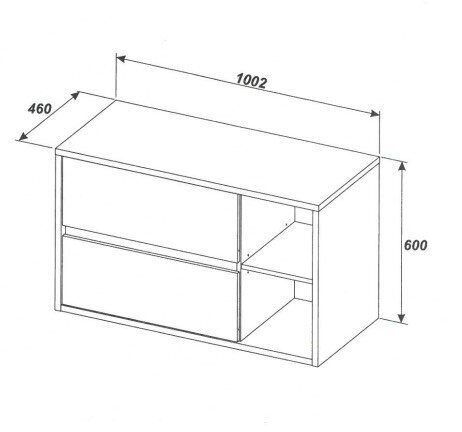 Izlietnes skapītis 100 cm ar izlietni, melns matēts 824-100BL Hampton цена и информация | Vannas istabas skapīši | 220.lv