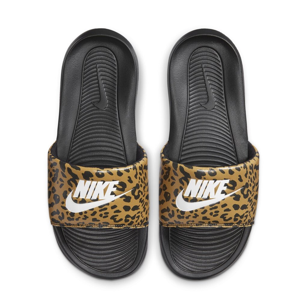 Iešļūcenes sievietēm Nike Womens Victori One Slide ar apdruku, melnas/leoparda cena un informācija | Iešļūcenes, čības sievietēm | 220.lv