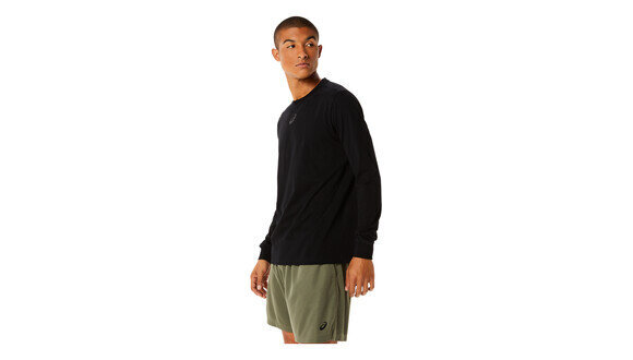 Treniņu krekls vīriešiem Asics Tiger LS Top, melnā krāsā цена и информация | Vīriešu T-krekli | 220.lv