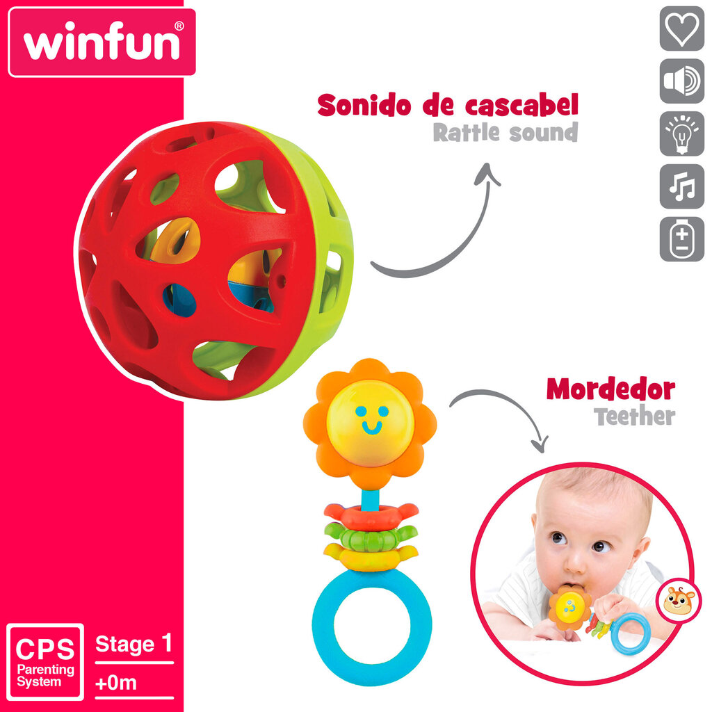 Sensoro rotaļlietu komplekts Winfun, 0 mēn цена и информация | Rotaļlietas zīdaiņiem | 220.lv