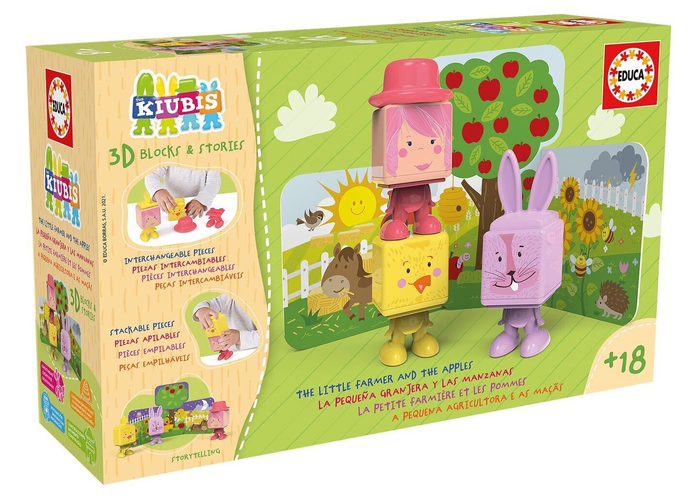Radoša spēle maziem bērniem Educa 3D The Little Farmer and The Apples cena un informācija | Attīstošās rotaļlietas | 220.lv