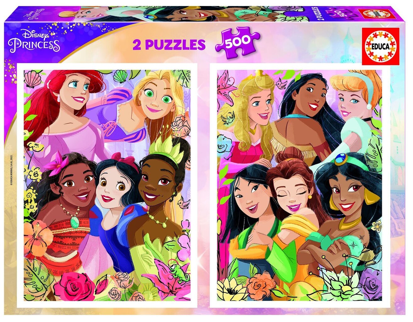Puzles Educa Disney Princess, 2x500 gabaliņi cena un informācija | Puzles, 3D puzles | 220.lv