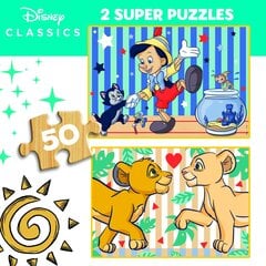 Koka puzles Educa Disney Classics, 2x50 gabaliņi cena un informācija | Puzles, 3D puzles | 220.lv