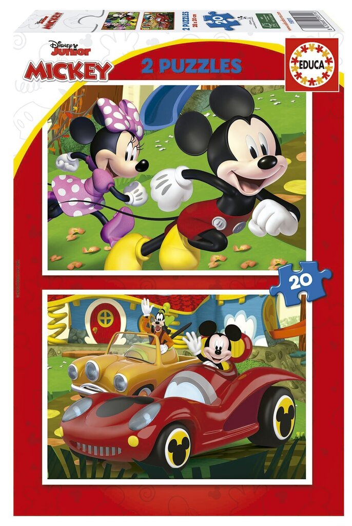 Puzles Educa Mickey Mouse Fun House, 2x20 gabaliņi cena un informācija | Puzles, 3D puzles | 220.lv