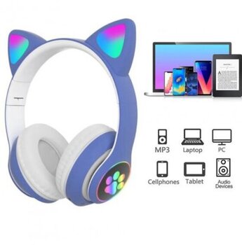 Беспроводные светодиодные наушники Cat Ear 5.0 Bluetooth с двойным подключением RGB Bass стерео с шумоподавлением и микрофоном цена и информация | Развивающие игрушки | 220.lv
