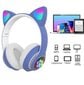 Bezvadu Cat Ear LED Over Ear 5.0 Bluetooth Dual Connection RGB Bass stereo trokšņus slāpējošas austiņas ar mikrofonu цена и информация | Attīstošās rotaļlietas | 220.lv