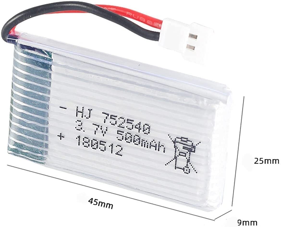 2 gabali 3.7v, 500mAh uzlādējamas Lipo baterijas Rc kvadrikopteru droniem Syma X5 X5C X5SC X5SW, Cheerson CX-30W, Skytech M68, Wltoys F949, JJRC H5C цена и информация | Smart ierīces un piederumi | 220.lv