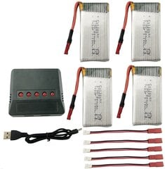 4 шт. запасной аккумулятор + 3.7V 850mAh Li-Po зарядное устройство для Syma X56 X56W X54HW X54HC Quadricopter RC Drone Foldable цена и информация | Smart устройства и аксессуары | 220.lv