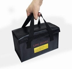 Lipo Bag Огнеупорная сумка Идеально подходит для зарядки аккумуляторов Lipo Огнеупорная Размеры см 26 x 13 x 15 Цвет черный цена и информация | Smart устройства и аксессуары | 220.lv