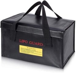 Lipo Bag Огнеупорная сумка Идеально подходит для зарядки аккумуляторов Lipo Огнеупорная Размеры см 26 x 13 x 15 Цвет черный цена и информация | Smart устройства и аксессуары | 220.lv