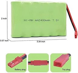 1 gab. 7,2 V 2400 mAh Ni-MH AA JST uzlādējams akumulators RC kravas automašīnām cena un informācija | Smart ierīces un piederumi | 220.lv