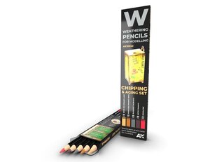 AK Interactive - Weathering Pencils CHIPPING & AGING Set (zīmuļu komplekts), AK10042 цена и информация | Принадлежности для рисования, лепки | 220.lv