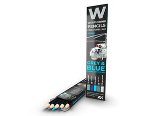 AK Interactive - Weathering Pencils GREY & BLUE Shading & Effects Set (zīmuļu komplekts), AK10043 cena un informācija | Modelēšanas un zīmēšanas piederumi | 220.lv