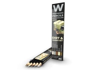 AK Interactive - Weathering Pencils DIRT & MARKS Set (набор карандашей), AK10044 цена и информация | Принадлежности для рисования, лепки | 220.lv
