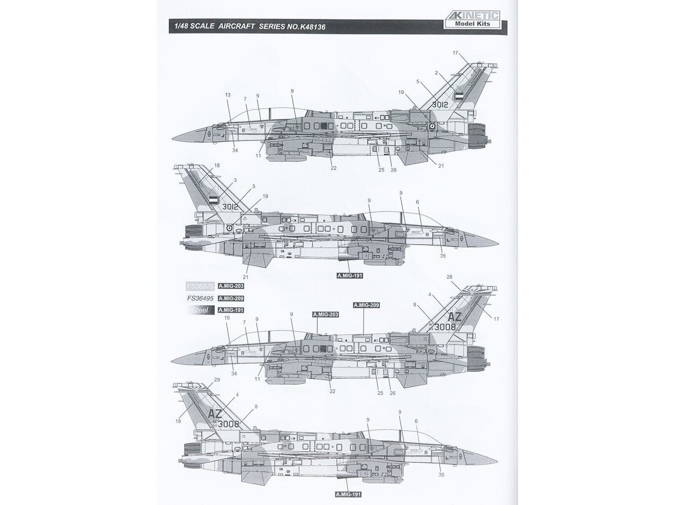 KINETIC - F-16E/F Desert Vipers Block 60 [2 in 1], 1/48, 48136 cena un informācija | Konstruktori | 220.lv