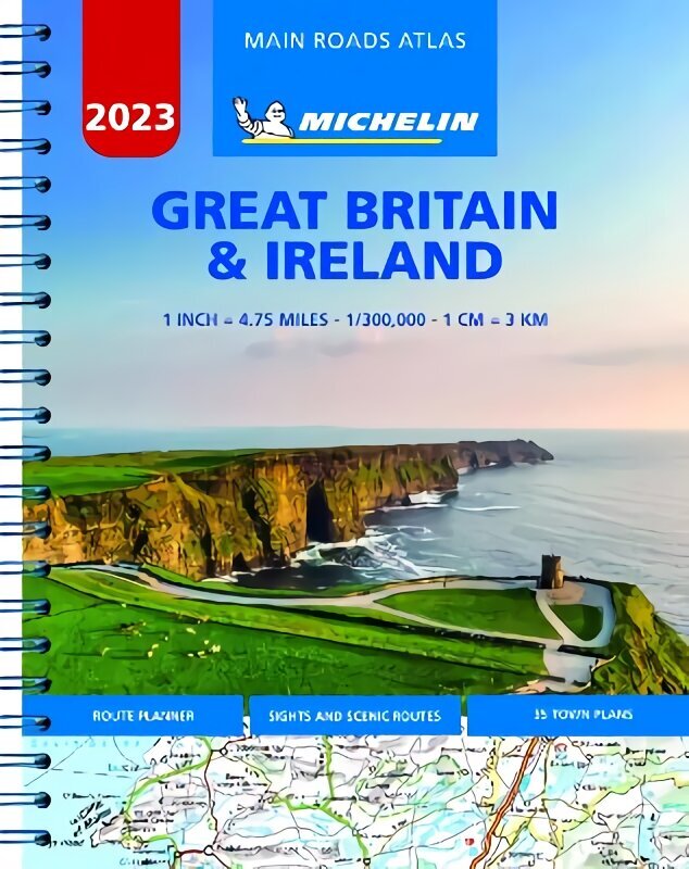 Great Britain & Ireland 2023 - Mains Roads Atlas (A4-Spiral) цена и информация | Ceļojumu apraksti, ceļveži | 220.lv