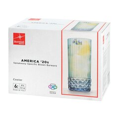 Glāžu komplekts Bormioli Rocco America'20s Zils 6 gb. Stikls (490 ml) cena un informācija | Glāzes, krūzes, karafes | 220.lv