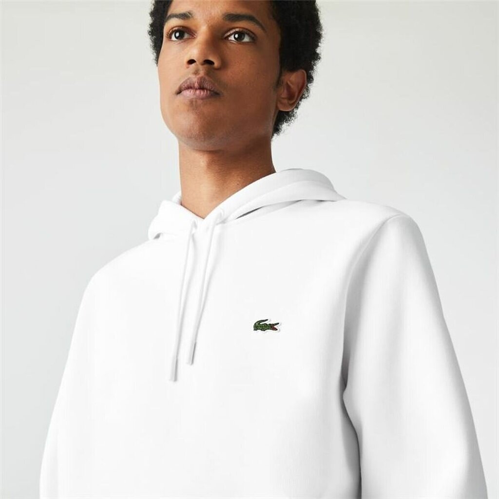 Vīriešu Sporta Krekls ar Kapuci Lacoste Sweatshirt Balts S6462910 cena un informācija | Vīriešu jakas | 220.lv