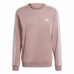 Толстовка без капюшона мужская Adidas Essentials French Terry 3 Stripes Розовый цена и информация | Мужские толстовки | 220.lv