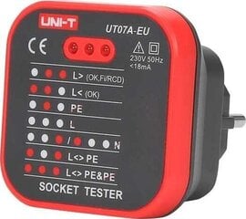 230V kontaktligzdas testeris Uni-T UT07A-EU cena un informācija | Atvērtā koda elektronika | 220.lv