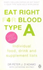 Eat Right for Blood Type A: Maximise your health with individual food, drink and supplement lists for your blood type cena un informācija | Pašpalīdzības grāmatas | 220.lv