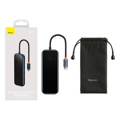 Baseus AcmeJoy, USB-C к USB-C PD & Data/2xUSB3.0/USB2.0/HDMI/RJ45), темно-серый (WKJZ010013) цена и информация | Адаптеры и USB разветвители | 220.lv