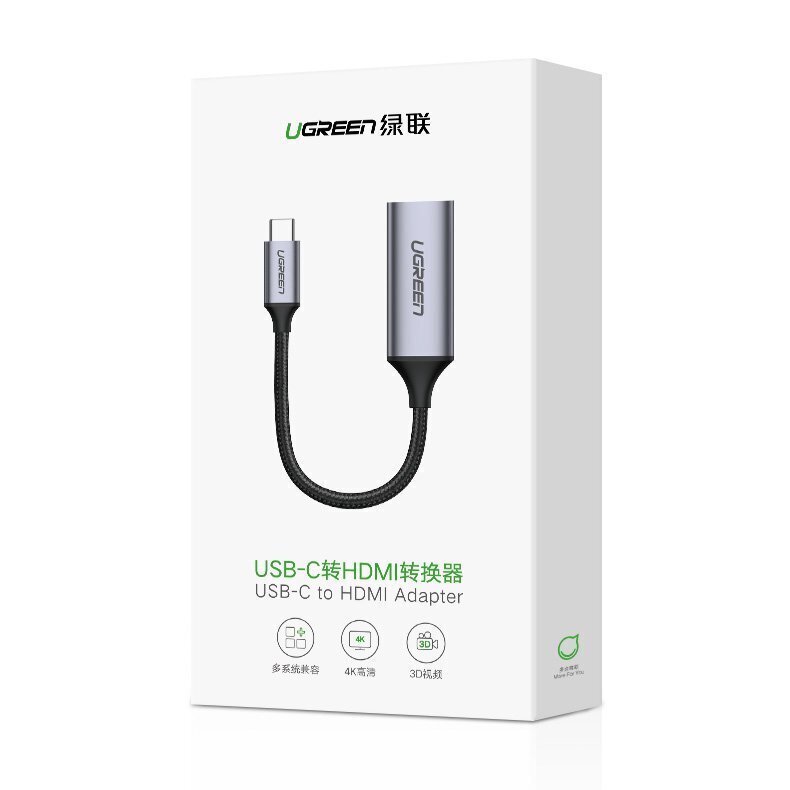 Ugreen 70444, USB Type C to HDMI 2.0 4K@60 Hz Thunderbolt 3 Pārveidotājs piemērots MacBook / PC cena un informācija | Adapteri un USB centrmezgli | 220.lv