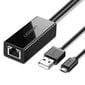 Ugreen 30985, ārējais tīkla adapteris USB 100Mbps piemērots Chromecast ar 1 m kabeli, melns цена и информация | Adapteri un USB centrmezgli | 220.lv