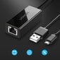 Ugreen 30985, ārējais tīkla adapteris USB 100Mbps piemērots Chromecast ar 1 m kabeli, melns cena un informācija | Adapteri un USB centrmezgli | 220.lv