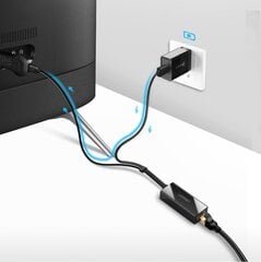 Ugreen 30985, внешний сетевой адаптер USB 100 Мбит/с для Chromecast с кабелем длиной 1 м, черный цена и информация | Адаптеры и USB разветвители | 220.lv