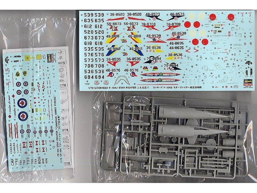 Hasegawa - F-104J/CF-104 Starfighter (J.A.S.D.F. Interceptor/Canadian Armed Forces Fighter), 1/72, 00446 cena un informācija | Konstruktori | 220.lv