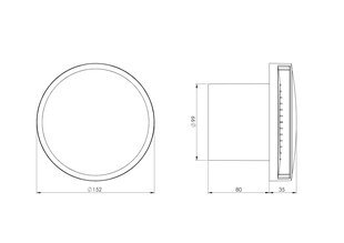 Elektroventilators EUROPLAST EAT100G, apaļš E-EXTRA, Ø100mm ar noslēgvāku, lodīšu gultni, zelta цена и информация | Вентиляторы для ванной | 220.lv