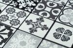 Rugsx ковровая дорожка Azulejo Patchwork, Лиссабонская плитка, серая / чёрная