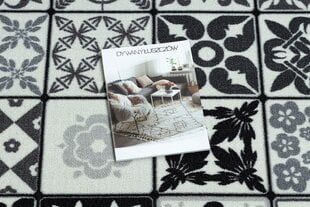 Rugsx ковровая дорожка Azulejo Patchwork, Лиссабонская плитка, серая / чёрная цена и информация | Ковры | 220.lv