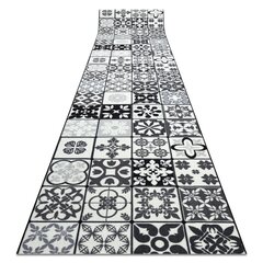 Ковровая дорожка Azulejo Patchwork, серый, черный 133 x 1100 см цена и информация | Ковры | 220.lv