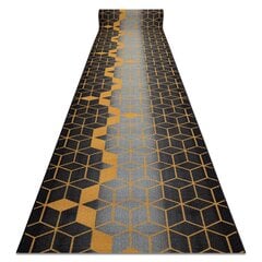 Rugsx ковровая дорожка Heksagon, чёрная / золотая, 100 см цена и информация | Ковры | 220.lv