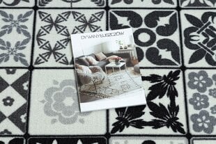 Rugsx ковровая дорожка Azulejo Patchwork, серая / чёрная цена и информация | Ковры | 220.lv
