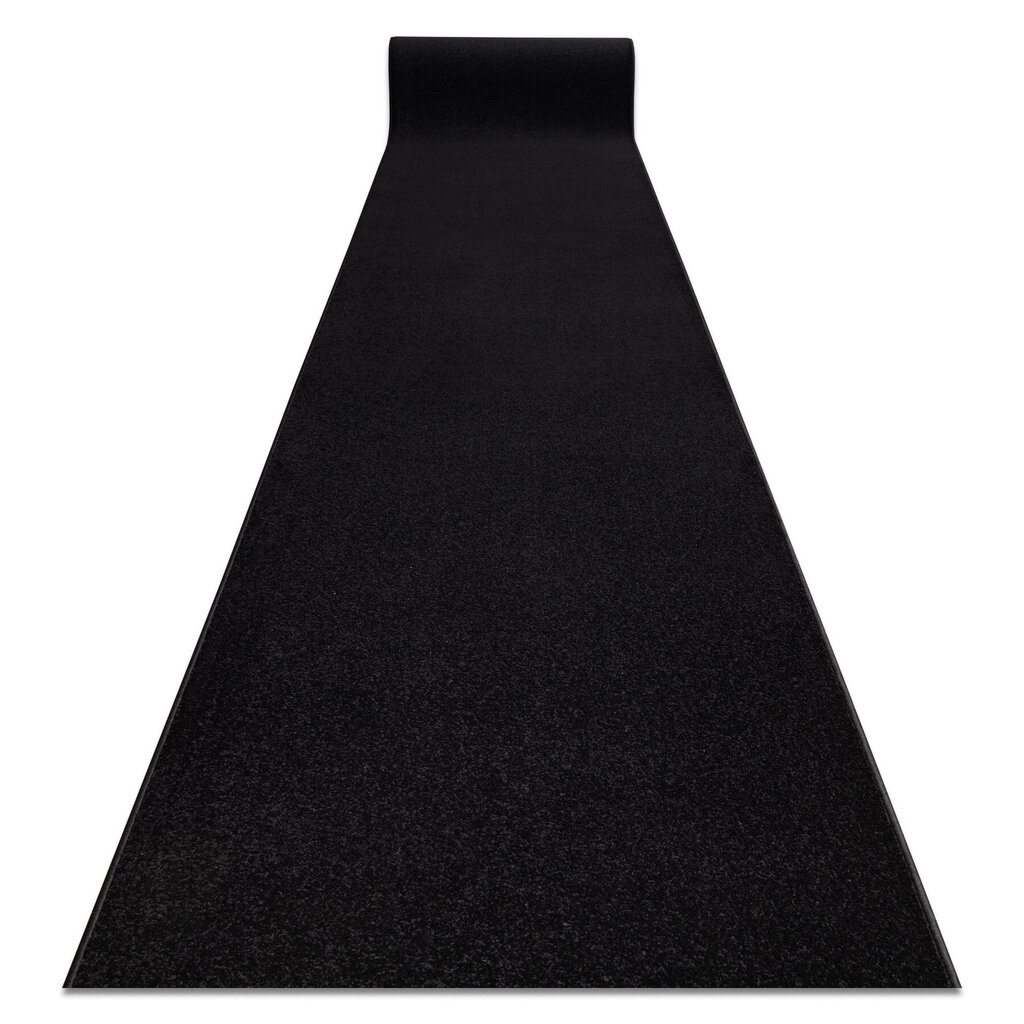 Paklājs - celiņš KARMEL Gluds, vienkrāsains melns 60 cm цена и информация | Paklāji | 220.lv
