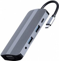 Gembird USB Type-C 8-in-1 Silver цена и информация | Адаптеры и USB разветвители | 220.lv