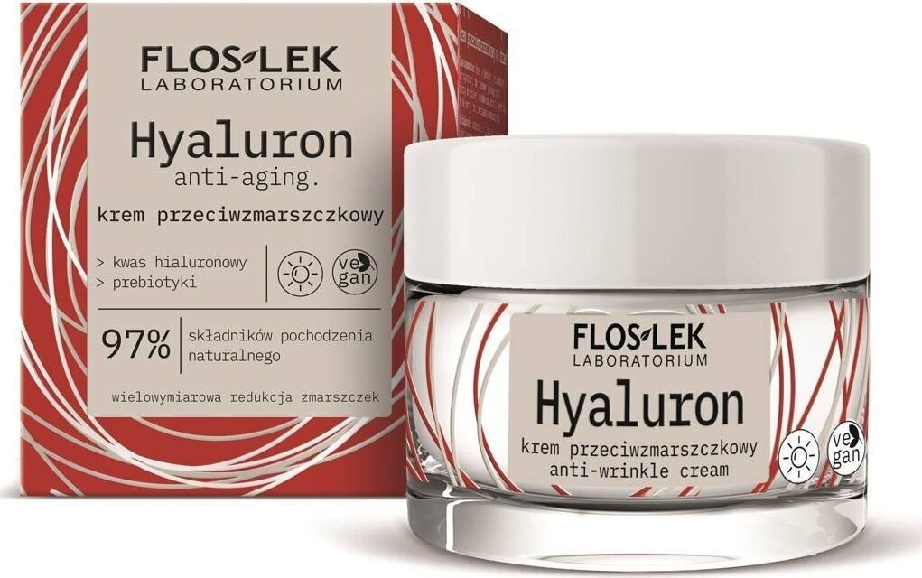 Pretgrumbu krēms Flos-Lek Hyaluron anti-aging, 50 ml cena un informācija | Sejas krēmi | 220.lv