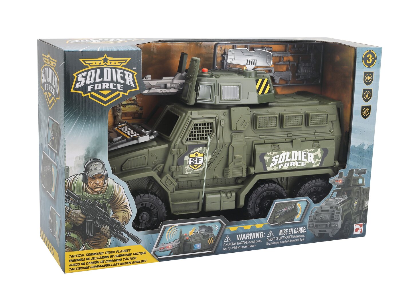 Militārais komplekts Soldier Force Tactical Command Truck Chap Mei, 545121 cena un informācija | Rotaļlietas zēniem | 220.lv