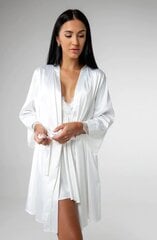 Saint Key satīna halāts, klasisks, mežģīnes, īss, balts cena un informācija | Sieviešu halāti | 220.lv