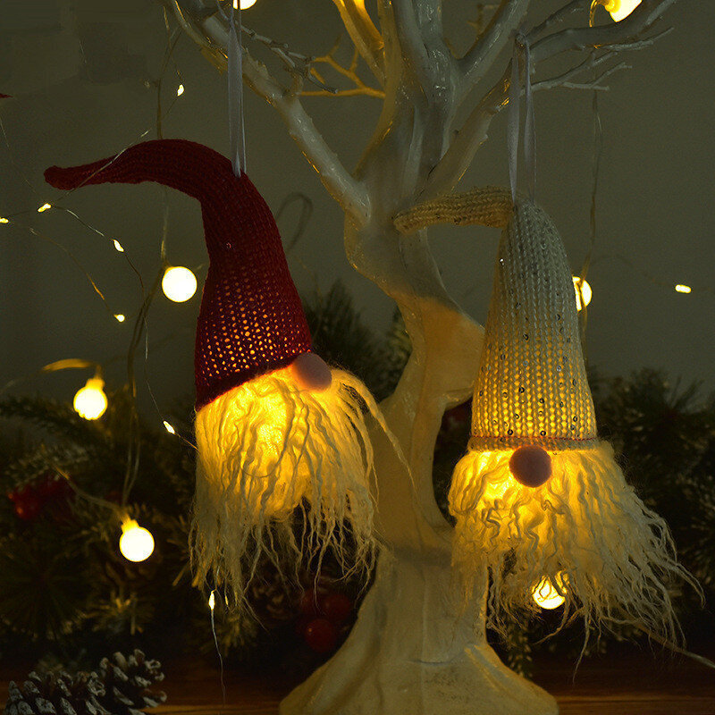 LED rūķis, piekaramais rūķis, 25 cm, balta cepure cena un informācija | Ziemassvētku dekorācijas | 220.lv